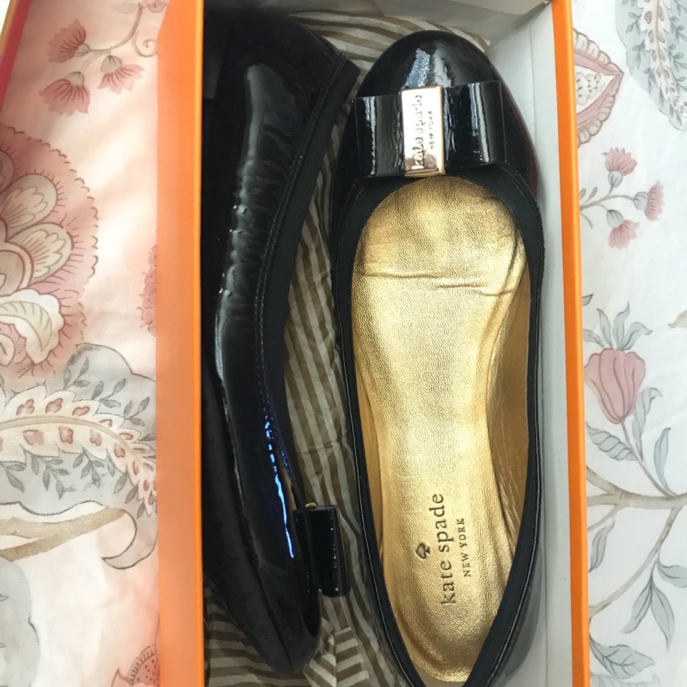 KateSpade shoes black vintage bow flats